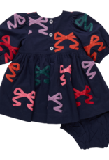 Pink Chicken baby girls brooke dress set - multi bow applique