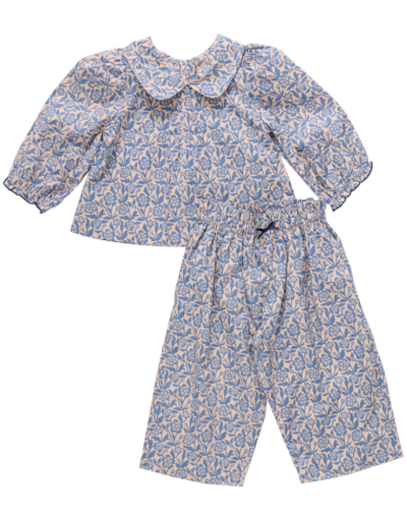 Pink Chicken baby girls dawson 2-pc set blue climbing floral