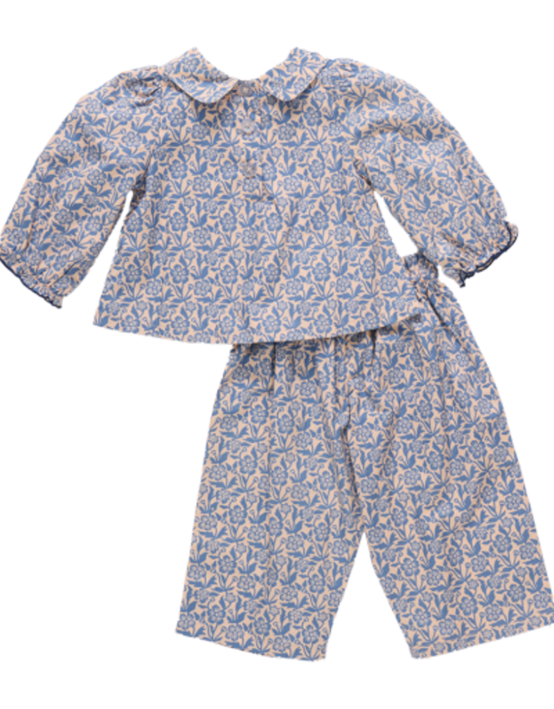 Pink Chicken baby girls dawson 2-pc set blue climbing floral