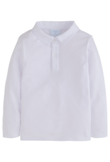 Little English Long Sleeve Polo White