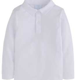 Little English Long Sleeve Polo White