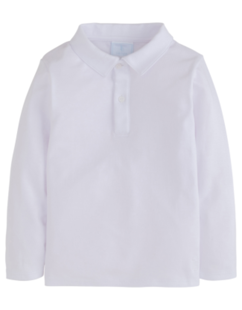 Little English Long Sleeve Polo White