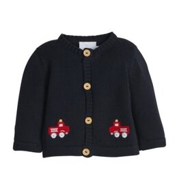 Little English Crochet Cardigan Fire Truck