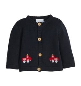 Little English SALE Crochet Cardigan Fire Truck