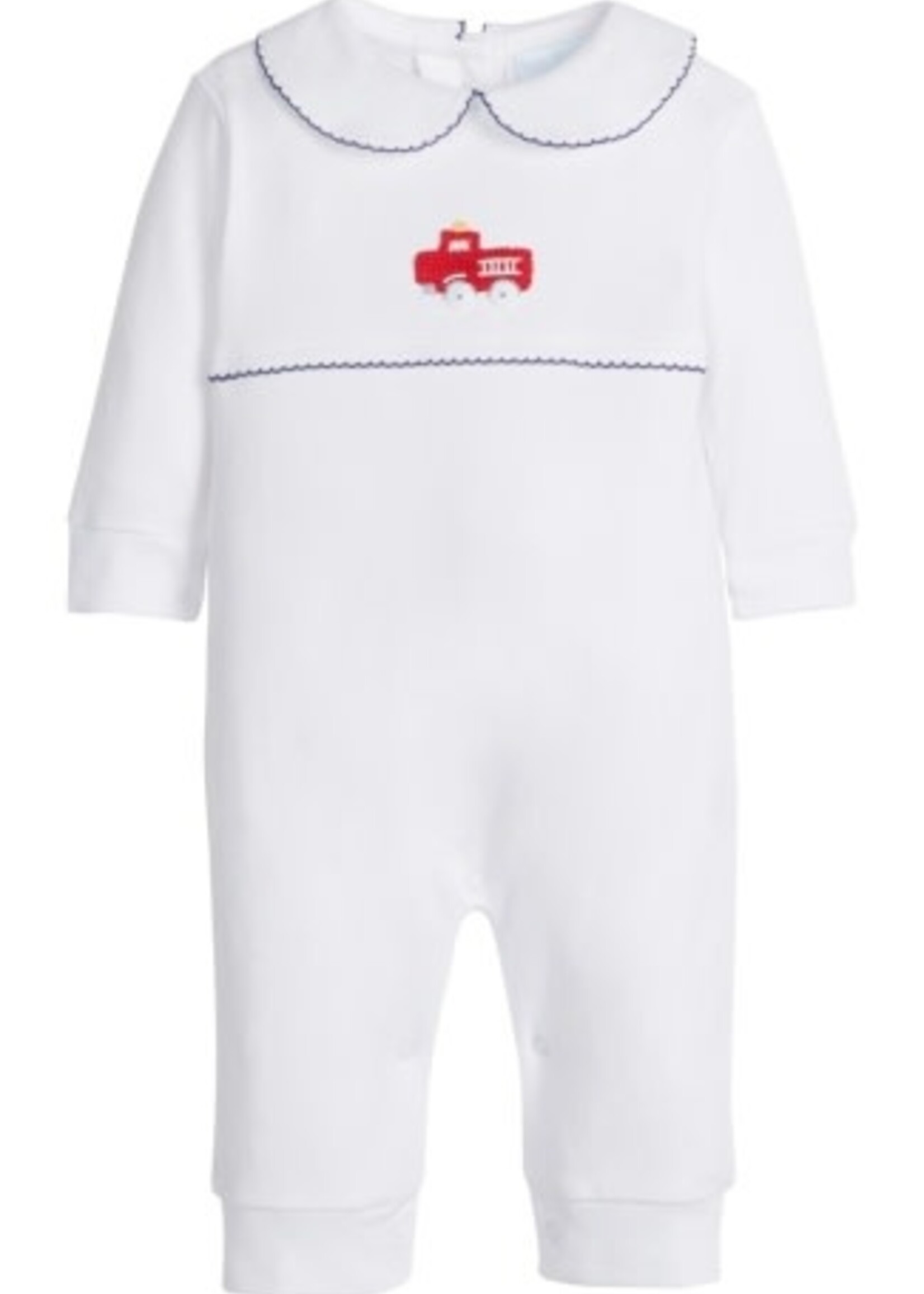 Little English Crochet Playsuit Fire Truck