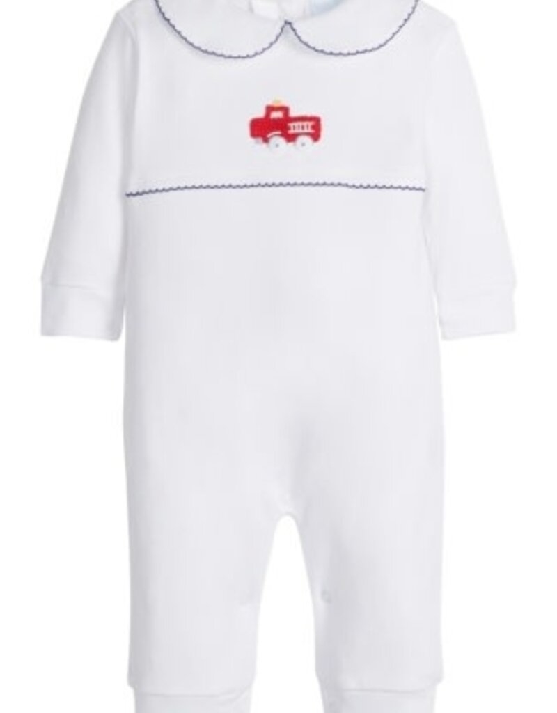 Little English Crochet Playsuit Fire Truck