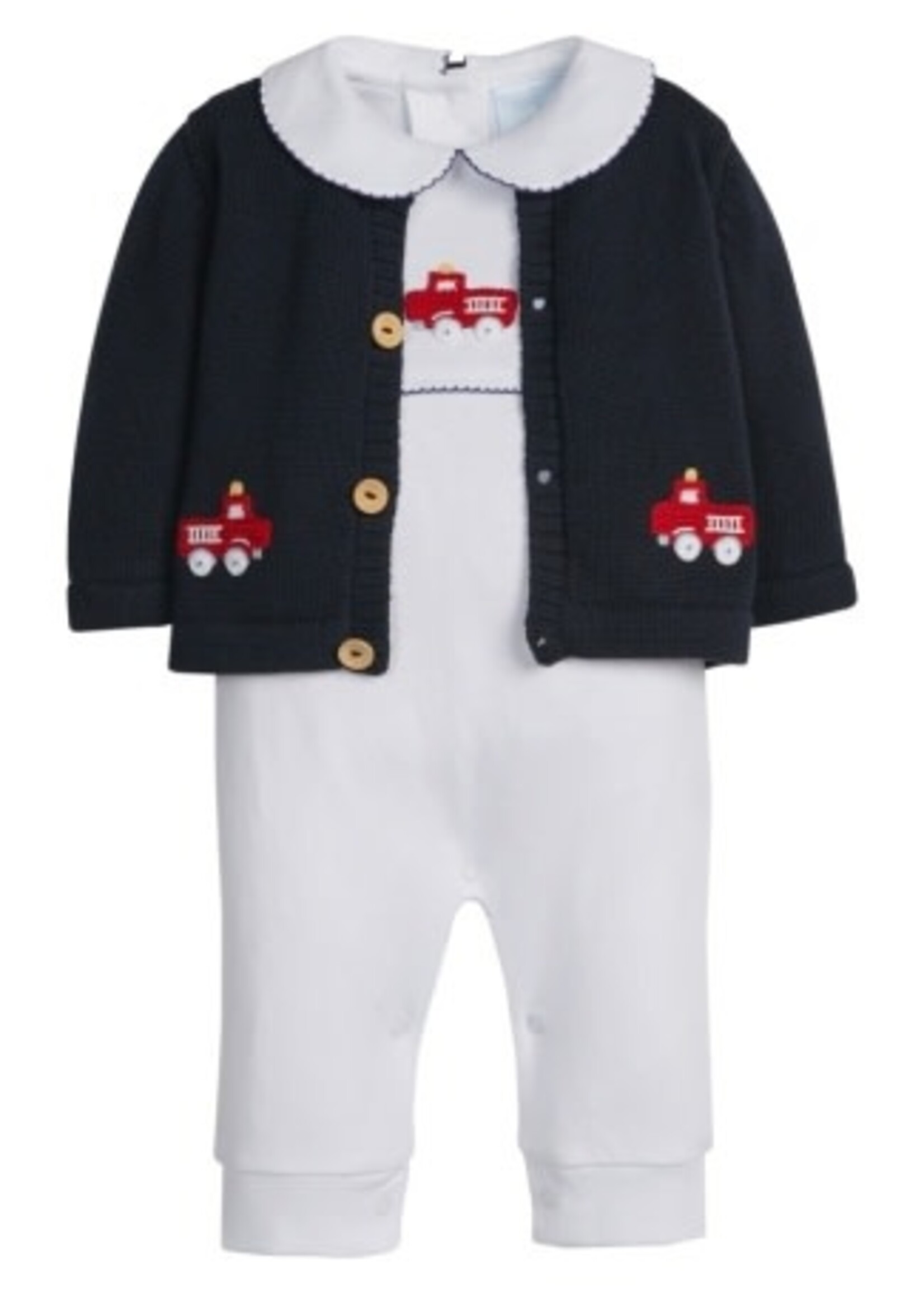 Little English Crochet Playsuit Fire Truck