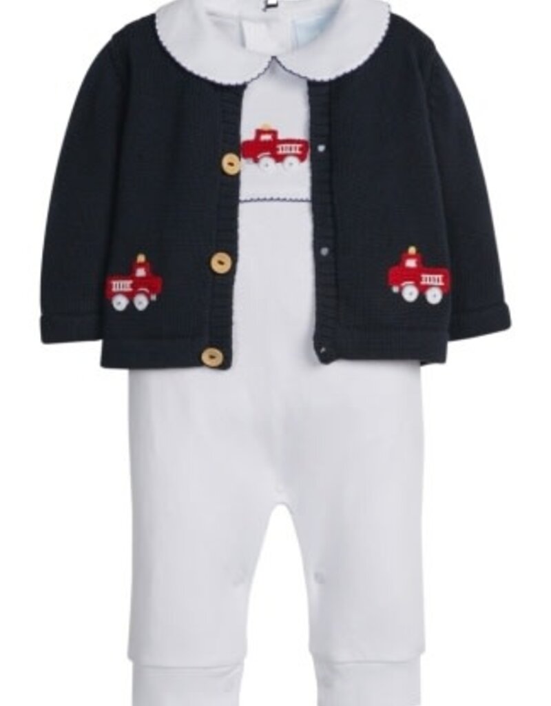 Little English Crochet Playsuit Fire Truck