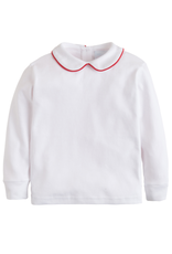 Little English Piped Peter Pan Shirt Red