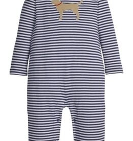 Little English Applique Romper Lab Navy Stripe