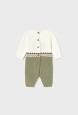 Mayoral Tricot Sage/Cream Romper