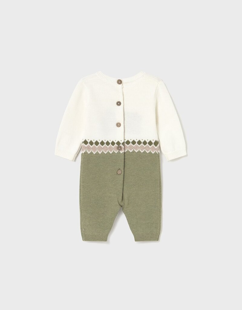Mayoral Tricot Sage/Cream Romper