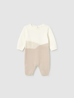 Mayoral Tricot Tan/Cream Romper