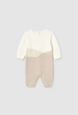 Mayoral Tricot Tan/Cream Romper