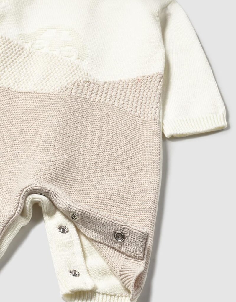 Mayoral Tricot Tan/Cream Romper
