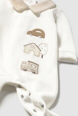 Mayoral Velour Collared Footie Cream