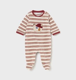Mayoral SALE Velour Cayena Stripe Footie