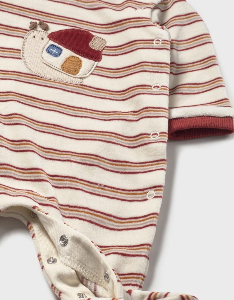 Mayoral Velour Cayena Stripe Footie