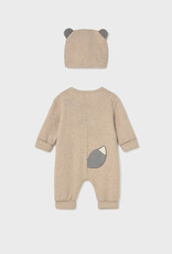 Mayoral Tan Romper Animal Theme w/Hat