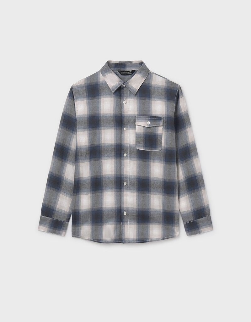 Mayoral L/S Gray Plaid Shirt