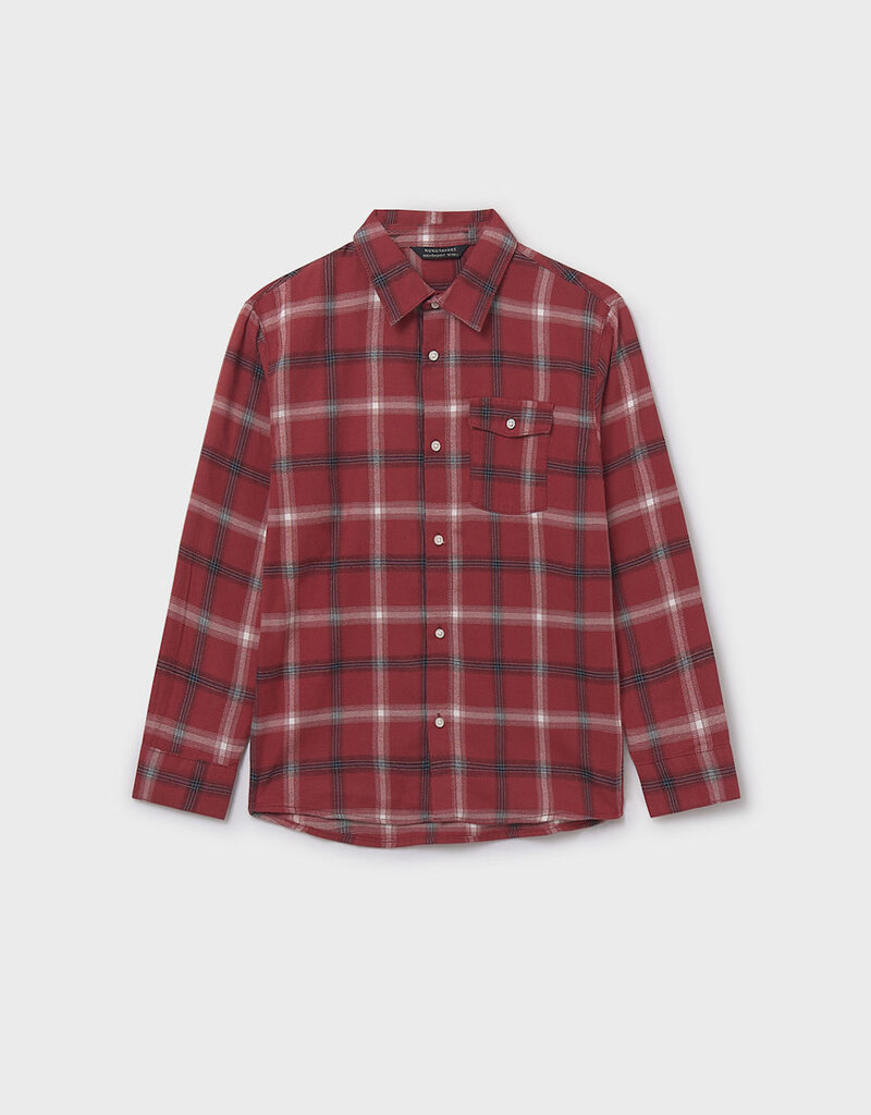 Mayoral L/S Blackberry Plaid Shirt