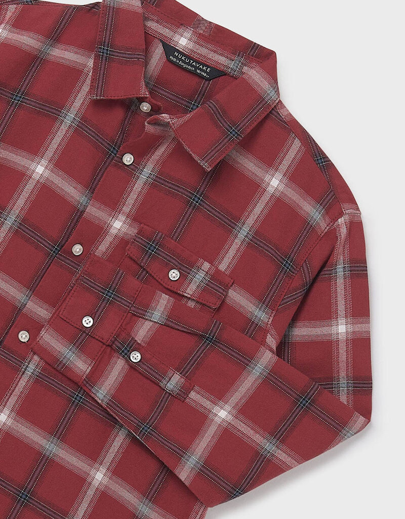 Mayoral L/S Blackberry Plaid Shirt