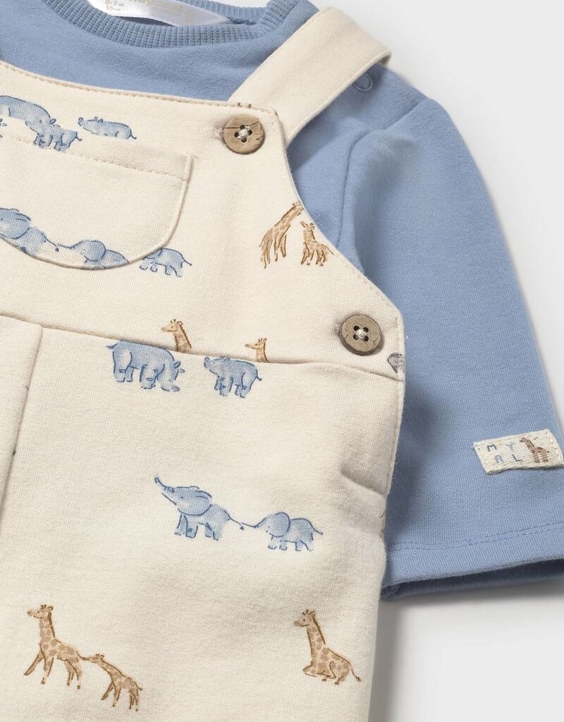 Mayoral Safari Print Knit Overall Set