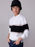 Mayoral SALE. L/S Colorblock Polo Cream