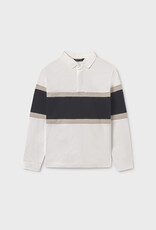 Mayoral L/S Colorblock Polo Cream
