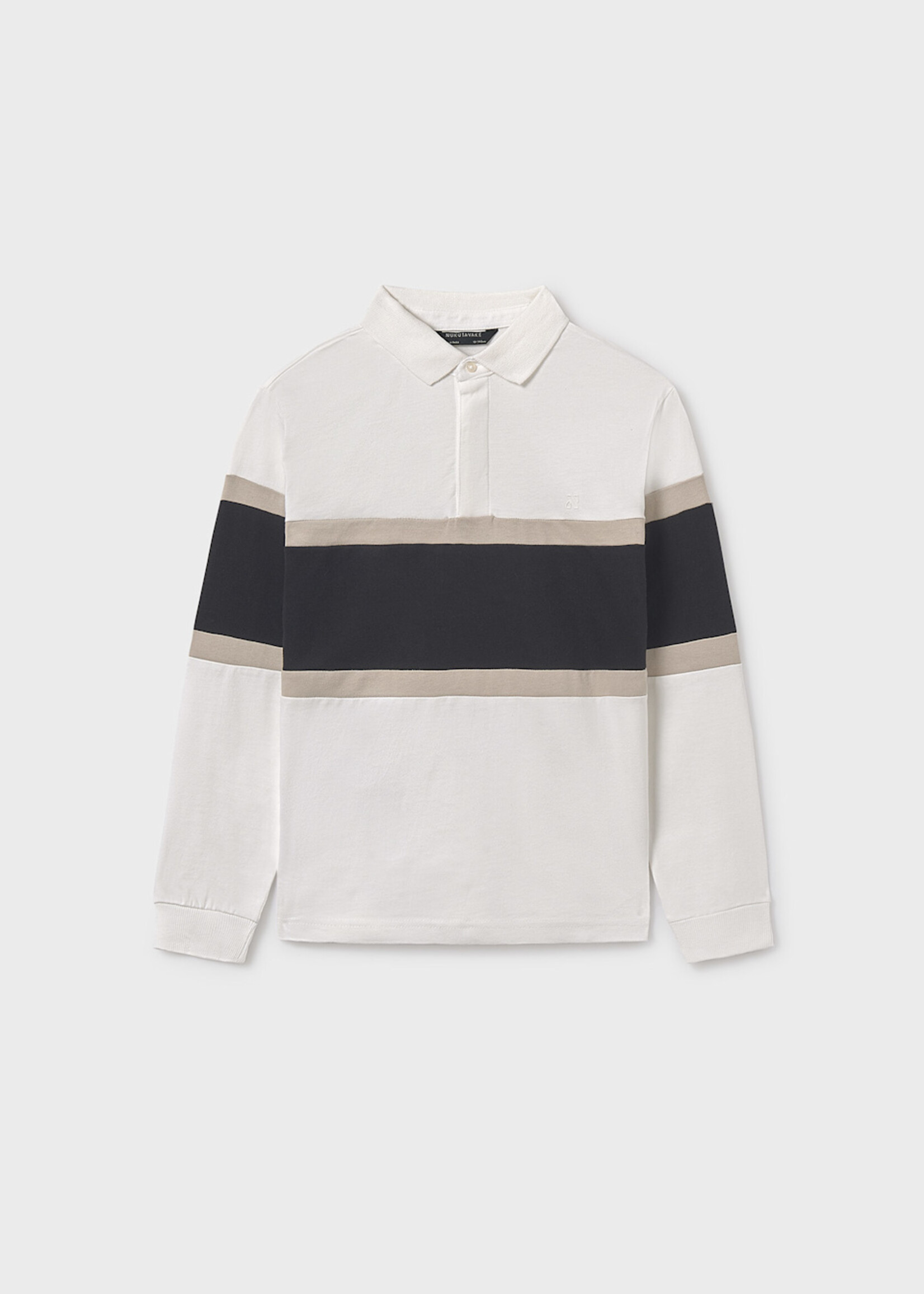 Mayoral L/S Colorblock Polo Cream