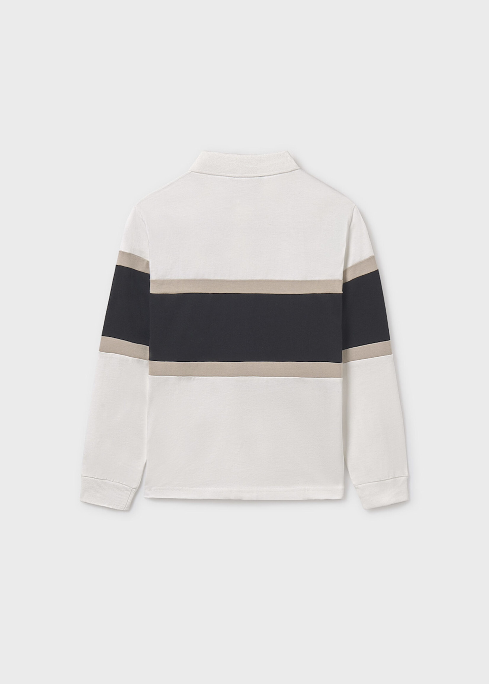 Mayoral L/S Colorblock Polo Cream