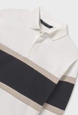 Mayoral L/S Colorblock Polo Cream