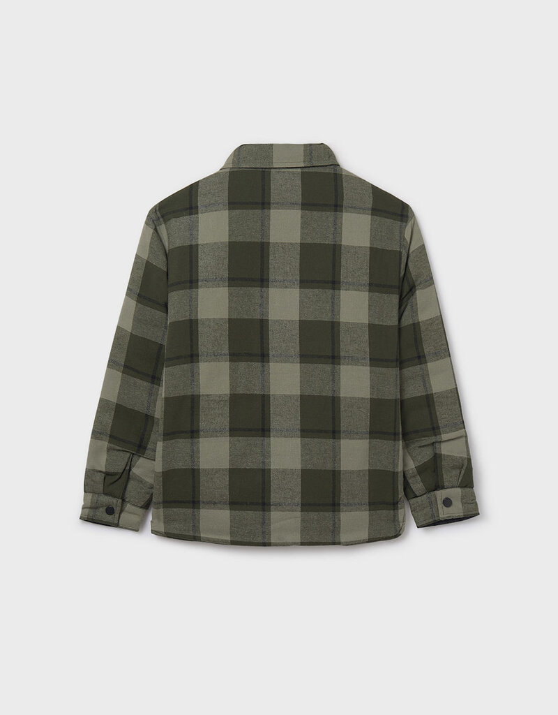 Mayoral Reversible Plaid Olive Shirt