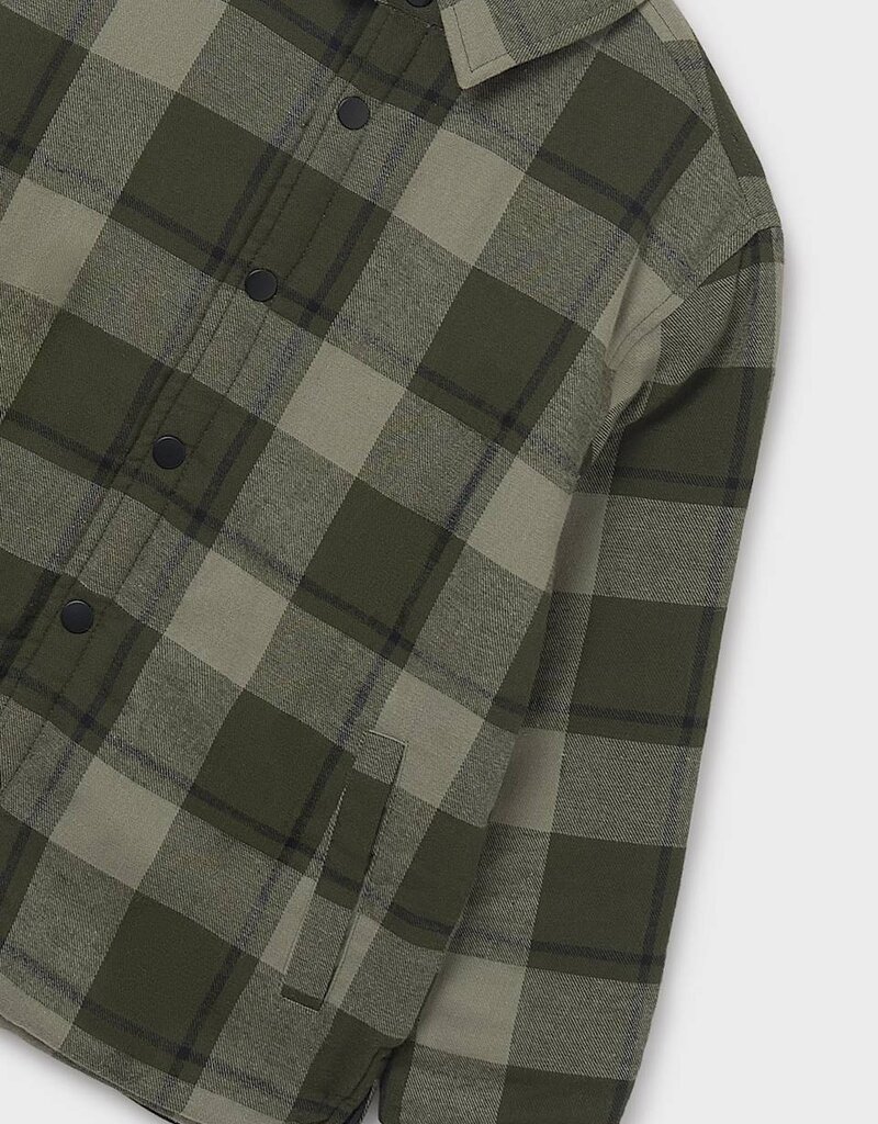 Mayoral Reversible Plaid Olive Shirt
