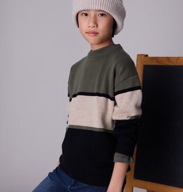 Mayoral Olive Block Sweater