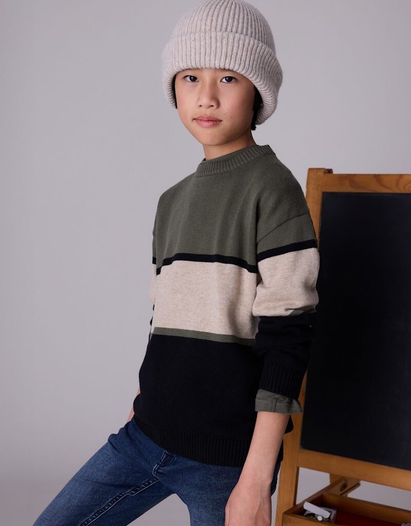 Mayoral Olive Block Sweater