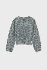 Mayoral Green Top w/Shirred Waist