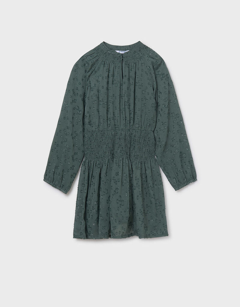 Mayoral Green Shirred Dress