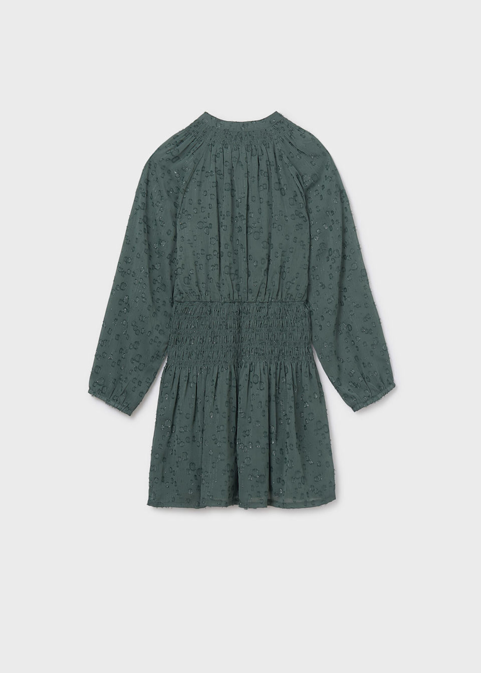 Mayoral Green Shirred Dress