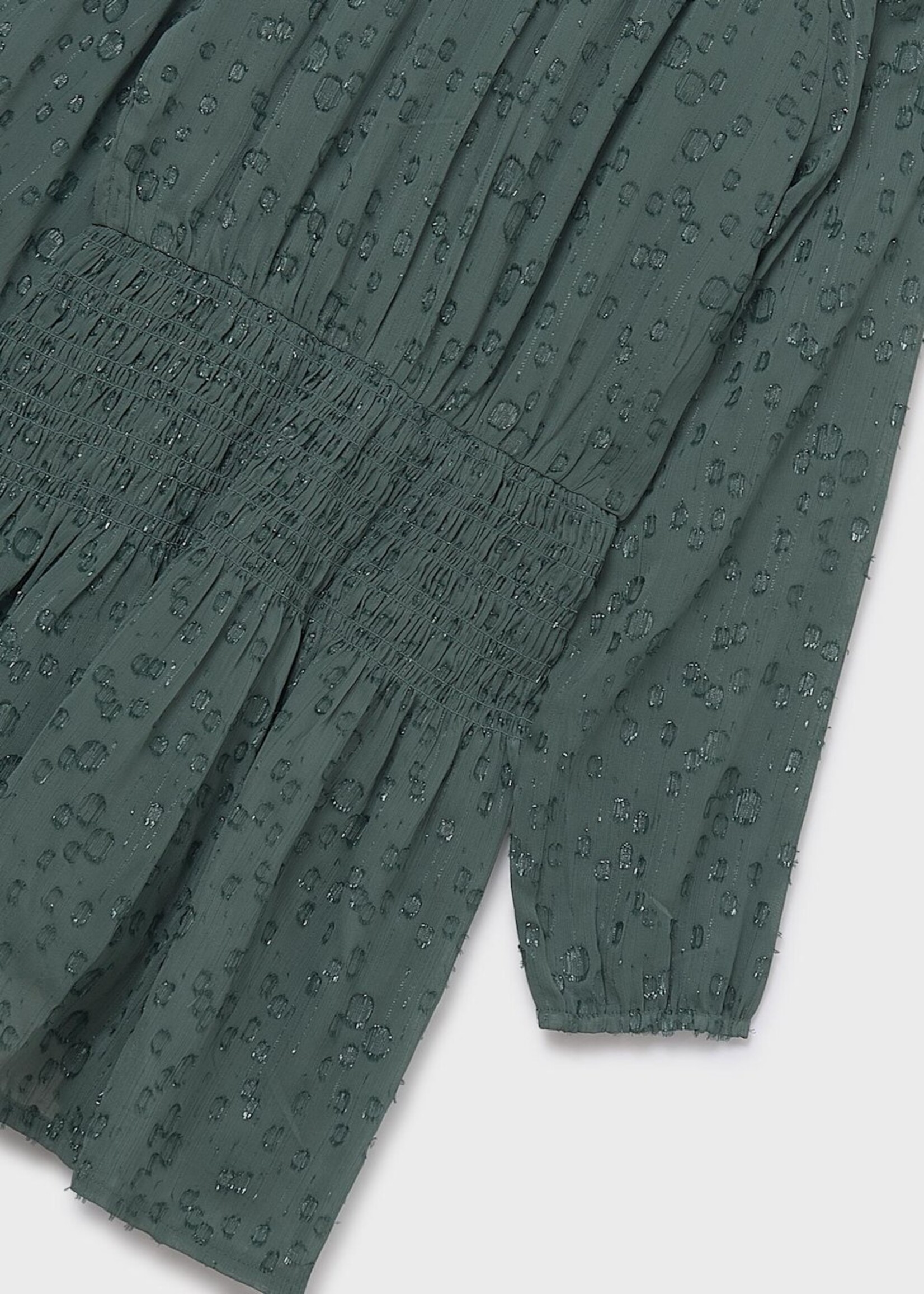 Mayoral Green Shirred Dress
