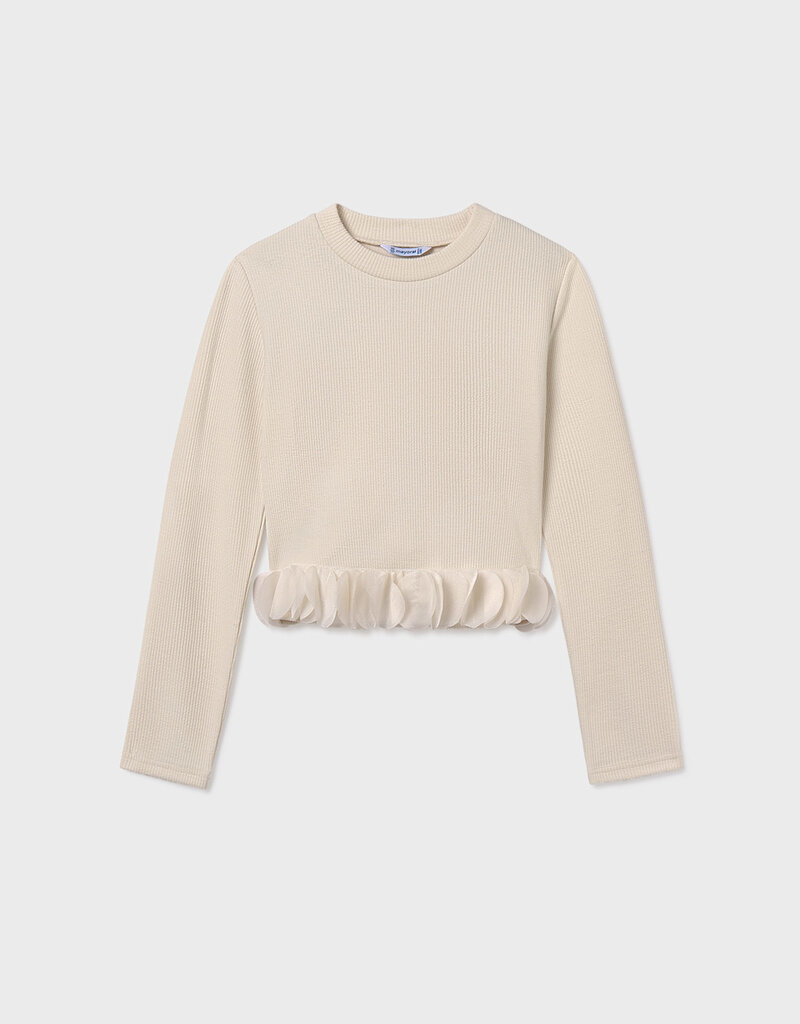 Mayoral L/S Petal Top Cream