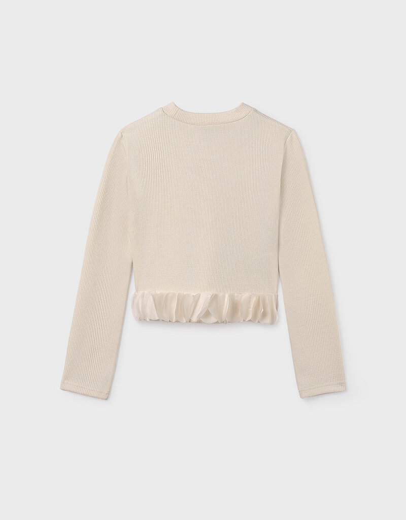 Mayoral L/S Petal Top Cream