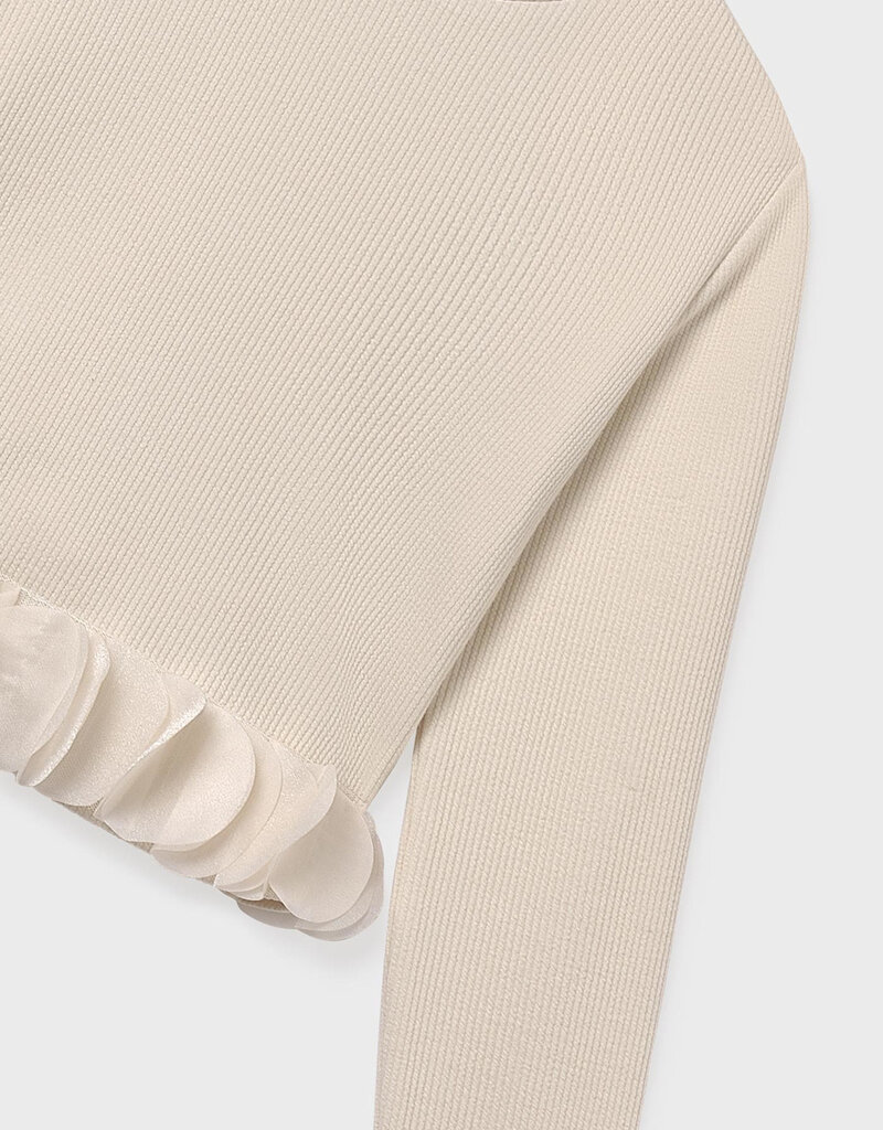Mayoral L/S Petal Top Cream
