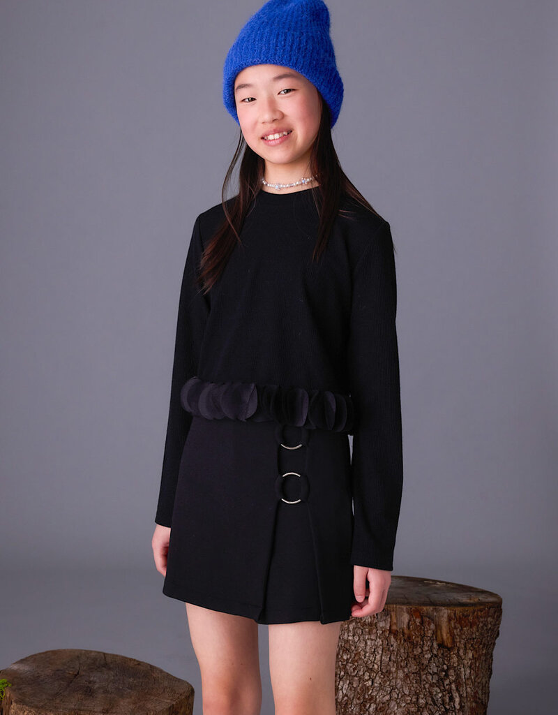 Mayoral L/S Petal Top Black
