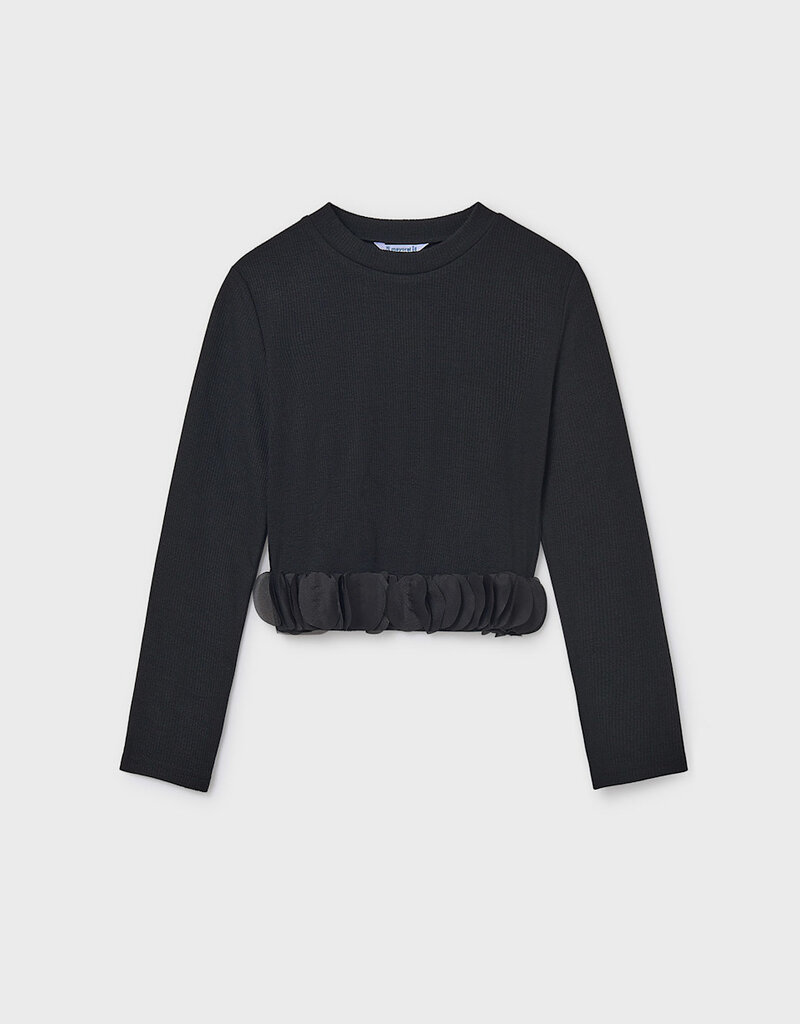 Mayoral L/S Petal Top Black