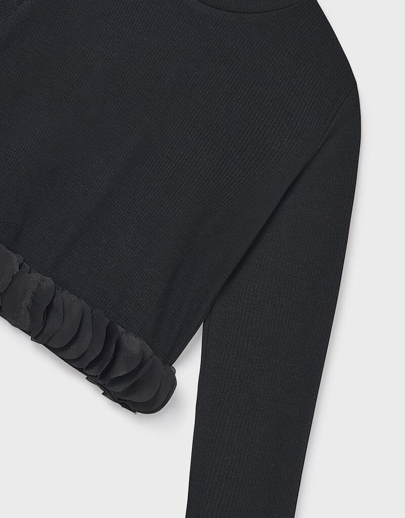 Mayoral L/S Petal Top Black