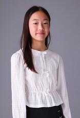 Mayoral Cream Knit Top w/Bow Closures