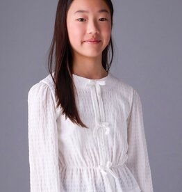 Mayoral Cream Knit Top w/Bow Closures