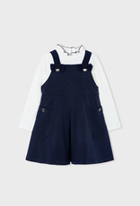 Mayoral Navy Pinafore Dress w/Mock Neck Top