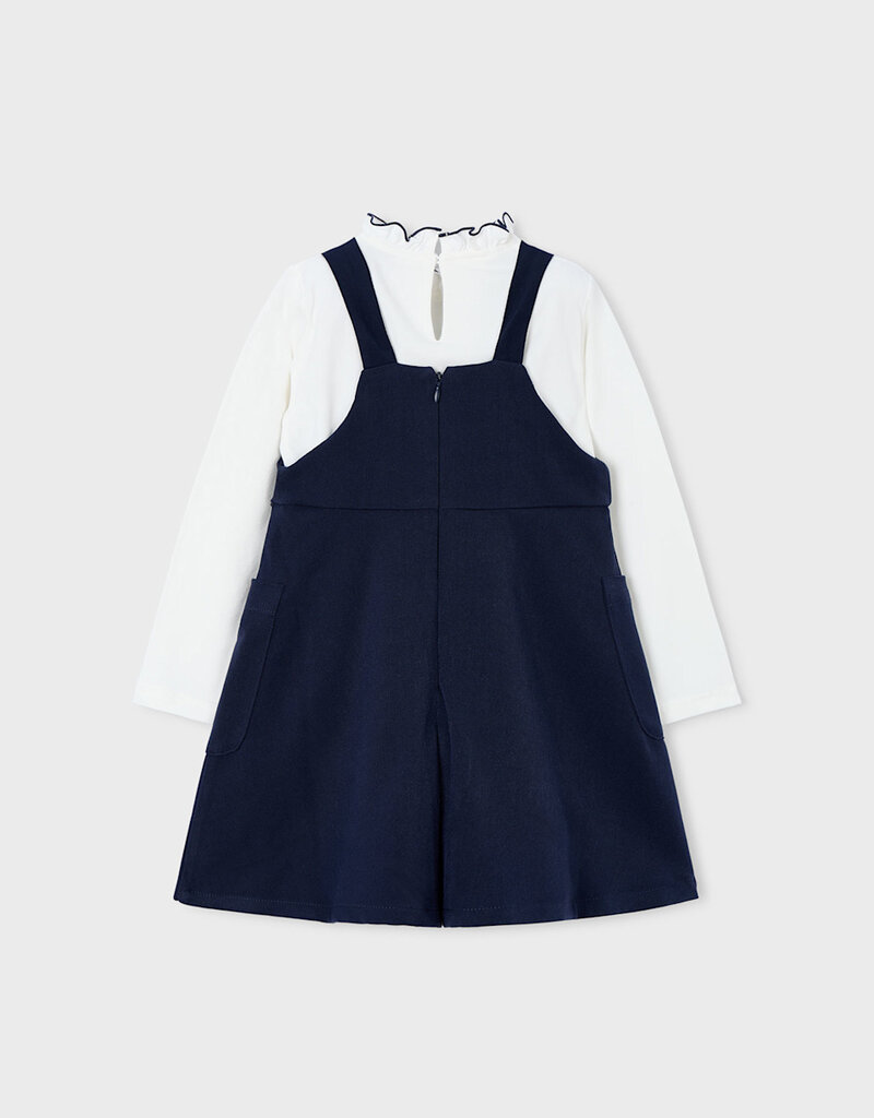Mayoral Navy Pinafore Dress w/Mock Neck Top